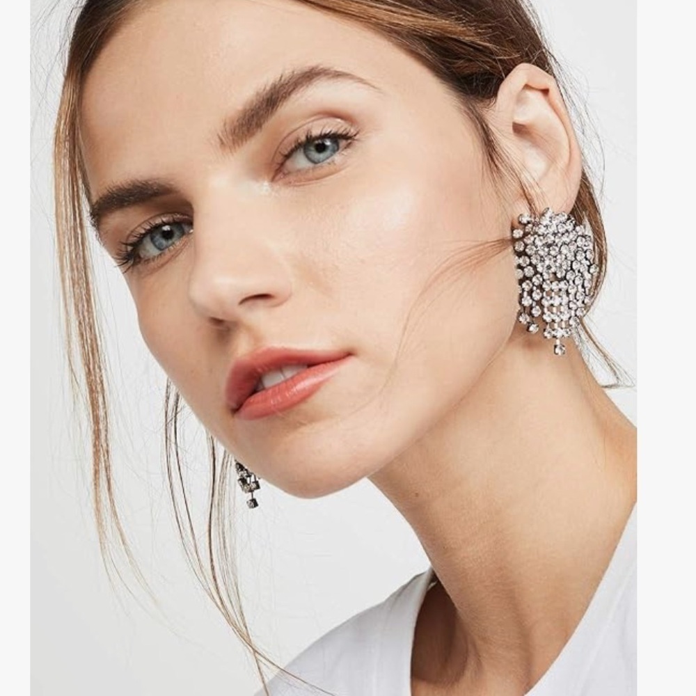 KJL Kenneth Jay Lane Women's Crystal Cluster Earrings, Gunmetal/Crystal Clip On